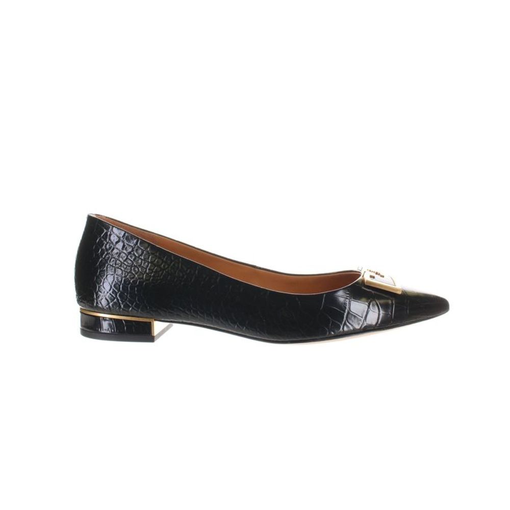 Tory Burch Black Flats with Gold Accent